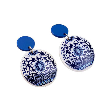 blue and white porcelain circular earrings 0001